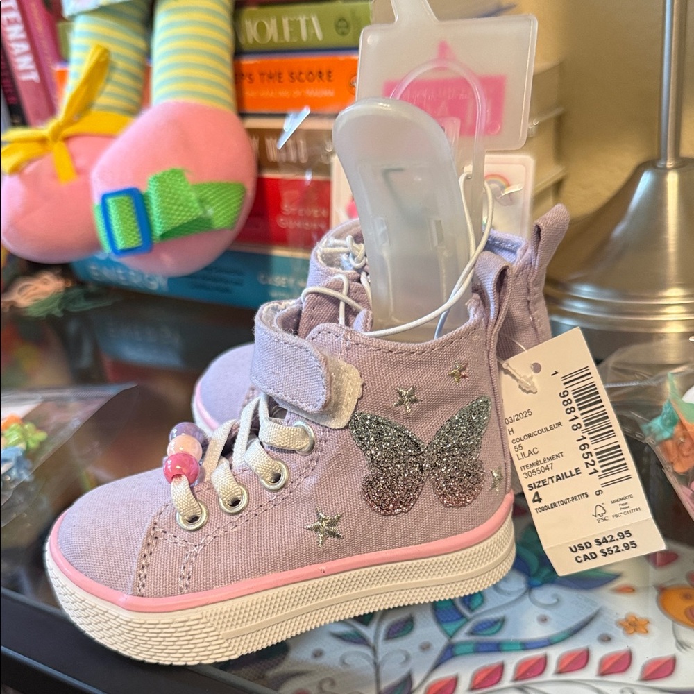 The Children's Place Lavender Glitter Butterfly Sneakers - Picture 3 of 5